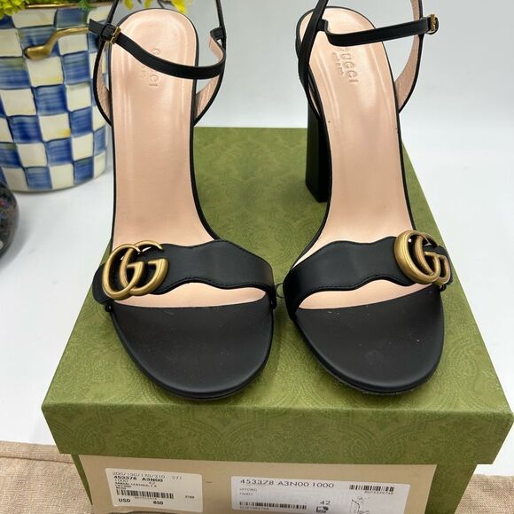 Women's Gucci GG Marmont, Block , heel strap sandals,105 cm size 42 made Italy - Picture 5 of 12